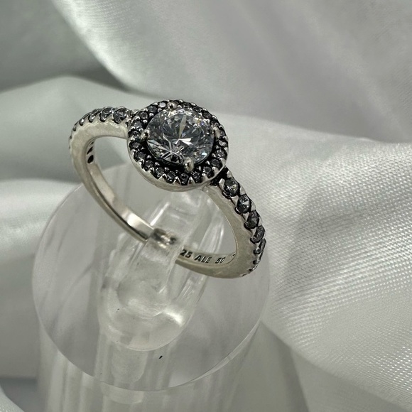 Pandora Classic Elegance Halo Ring – Sterling Silver 925 with Clear CZ – Size 50 - Picture 8 of 15